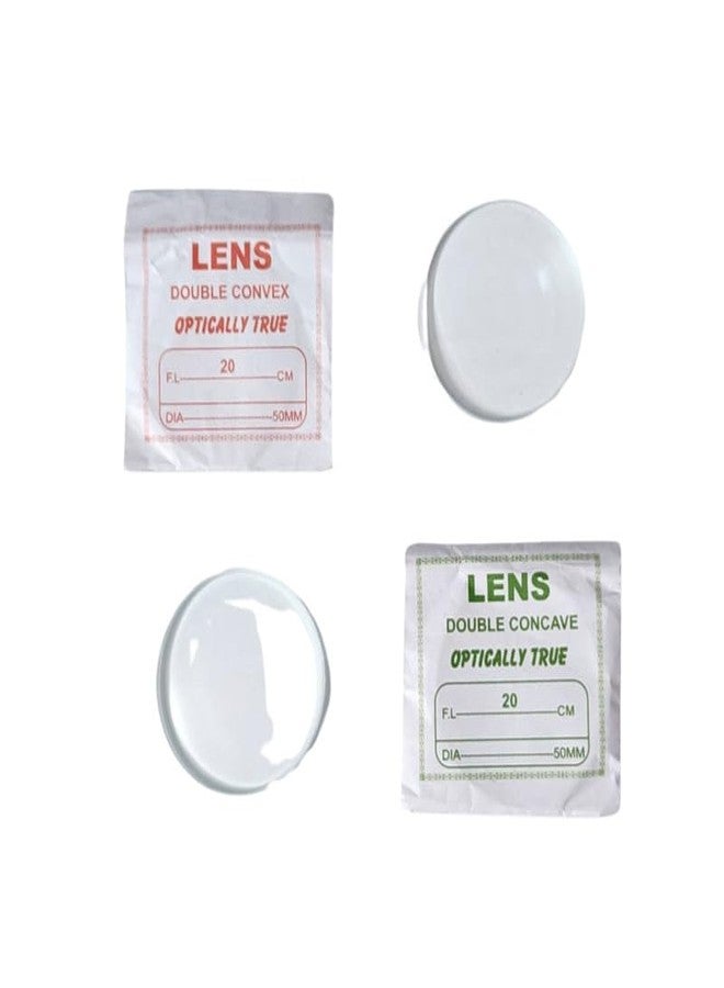 ESPtronics مجموعة عدسات محدبة ومقعرة من إي إس بترونيكس، طول بؤري 50 مم، طول موجي 20 سم، طقم تجارب علمية بصرية للفيزياء والعلوم والتكنولوجيا والهندسة والرياضيات وانكسار الضوء في المختبرات العلمية - Image 2